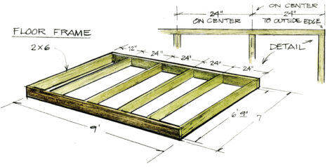 illustration of floor frame measurements